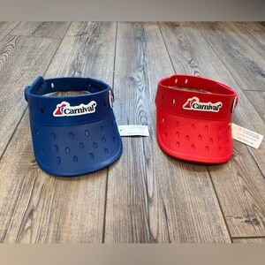 NWT Vizers Carnival Cruise VIFP Club 2 Hat Visor Red & Blue Color New